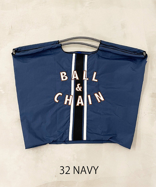 【Ball＆Chain/ボールアンドチェーン】ライン刺繍 刺繍エコバッグ(L)