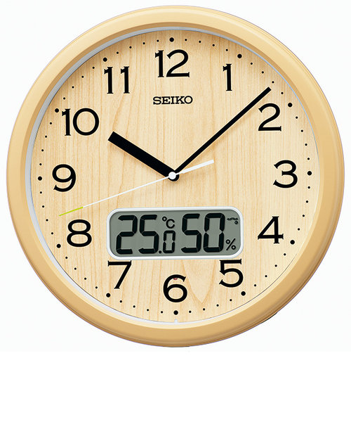 セイコー（SEIKO）　温度・湿度表示電波掛時計　KX273B　ベージュ
