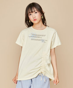 アシメフラワープリントTシャツ