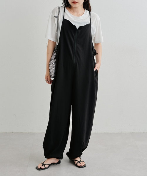 WEB限定】【3サイズ展開】(シアーTeeセット)ドロストキャミサロペット 
