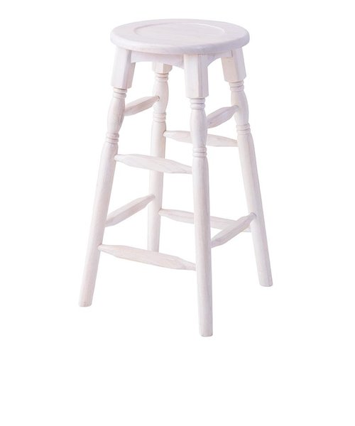 Natural wood high stool