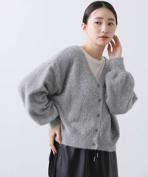 Gready Brilliant ラメシャギー2wayカーディガン シルバー 【公式