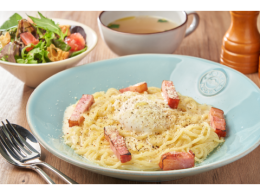 Recommended menu item: Carbonara with bacon and soft-boiled egg