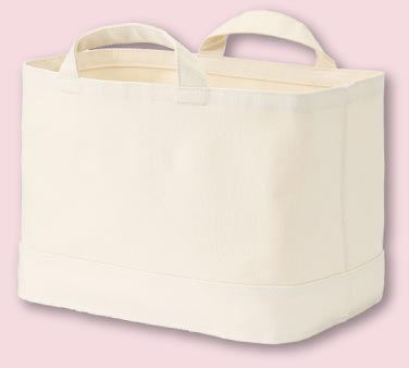 持ち手付帆布長方形バスケット・大