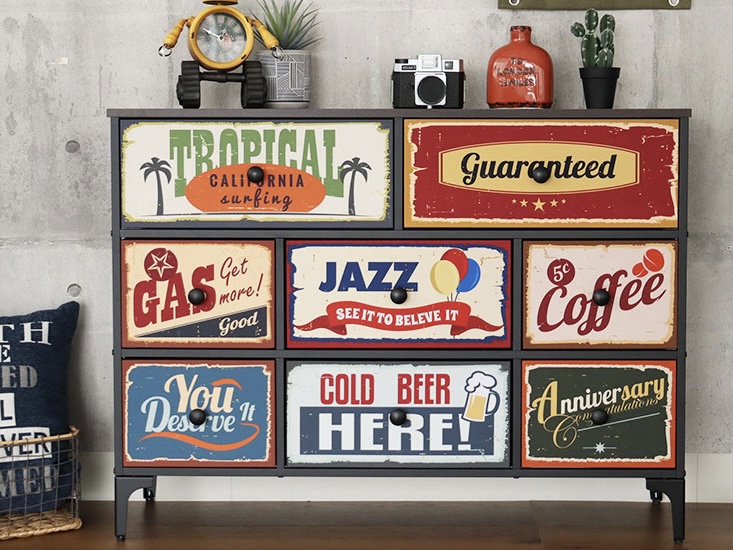 アメリカンインダストリアルファブリックチェスト プラスワン