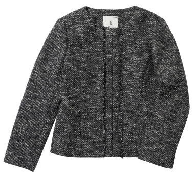 フリンジノーカラーツイードジャケット  9,889円（税込）