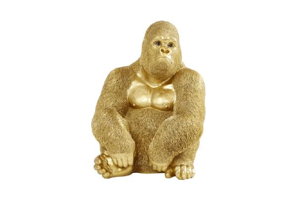 61446 Deco Figurine Monkey Gorilla Side Medium Gold 