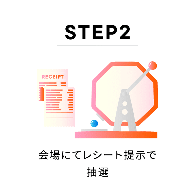 STEP2：会場にてレシート提示で抽選