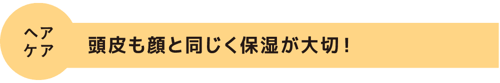 ヘアケア｜頭皮も顔と同じく保湿が大切！