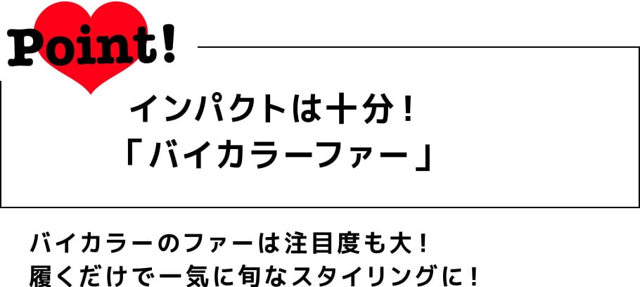 Point! インパクトは十分！「バイカラーファー」