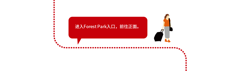 进入Forest Park入口，前往正面。