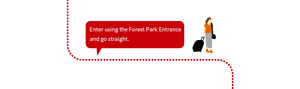 Enter using the Forest Park Entrance and go straight.