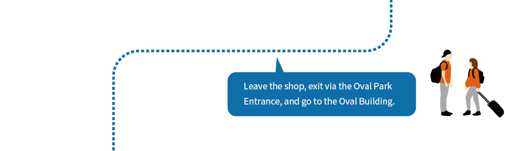 Leave the shop, exit via the Oval Park Entrance, and go to the Oval Building.