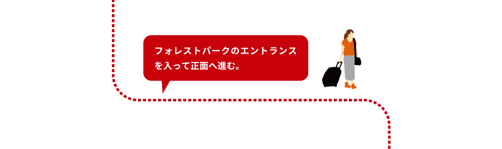 フォレストパークのエントランスを入って正面へ進む。