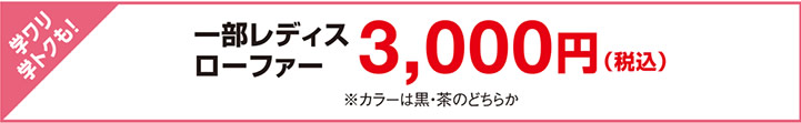 一部レディスローファー 3,000円（税込）