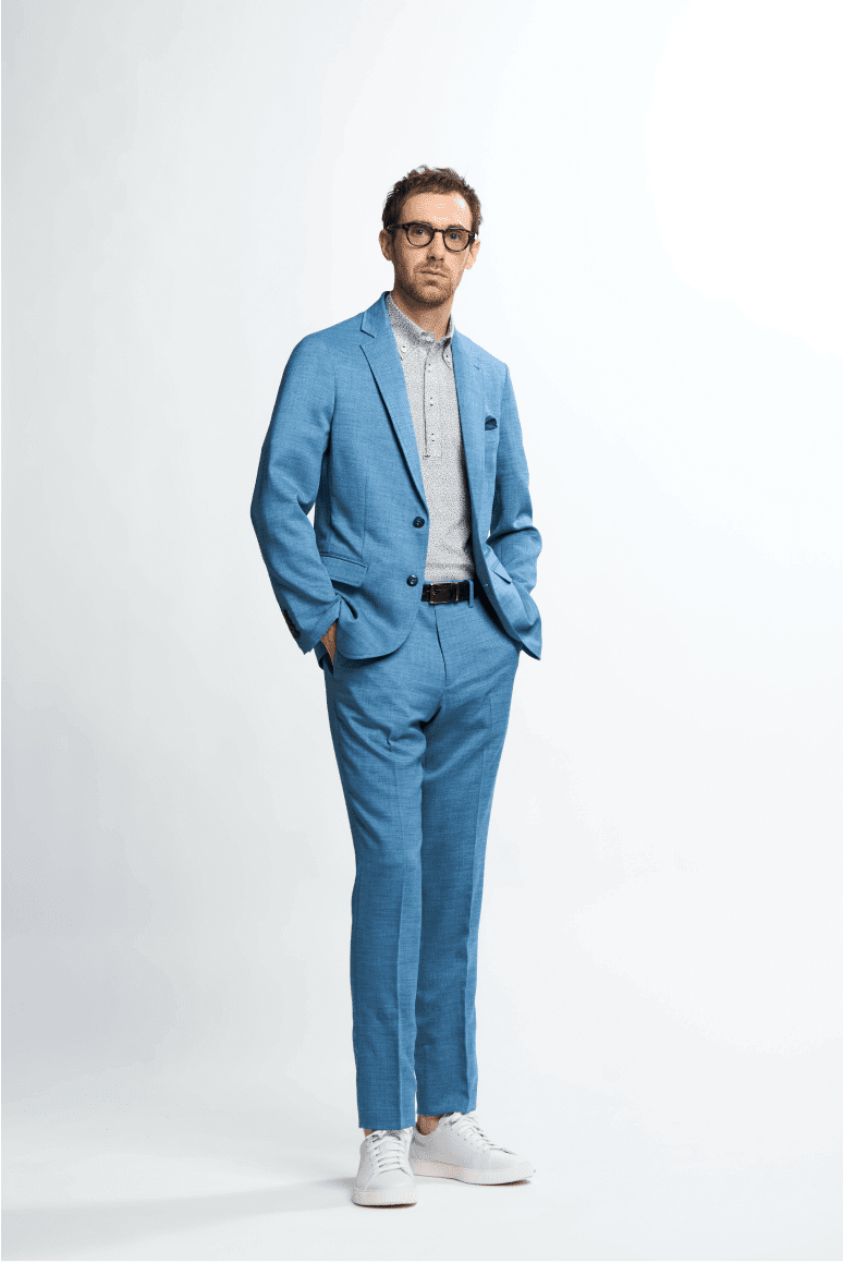 スラブツイルテーラードジャケット・スラブツイルスラックスパンツ・COLE HAANスニーカー