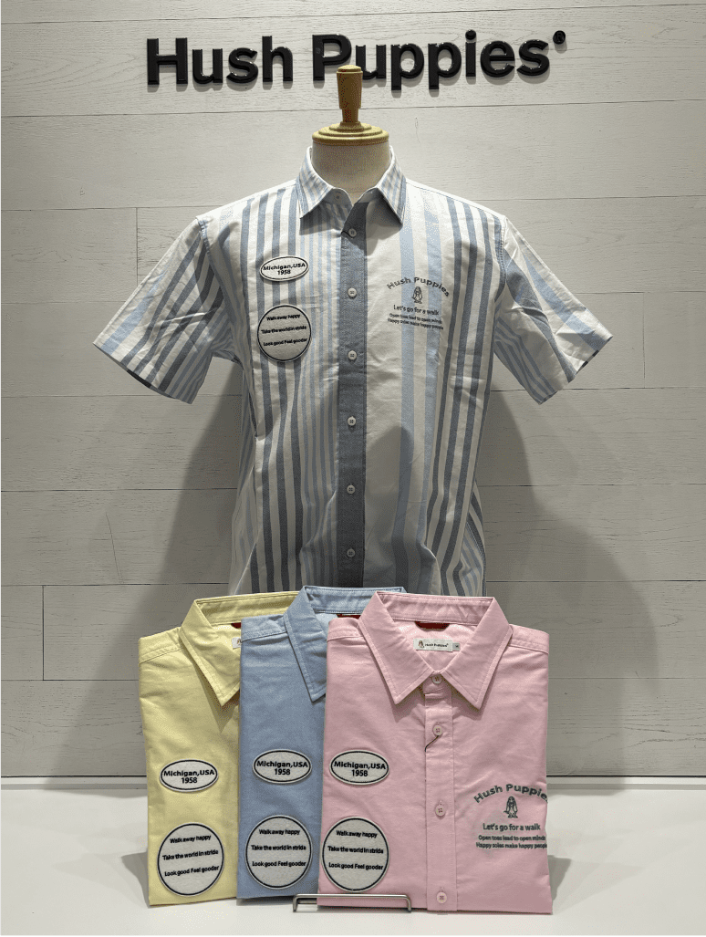 オックスワッペン付カラーシャツ