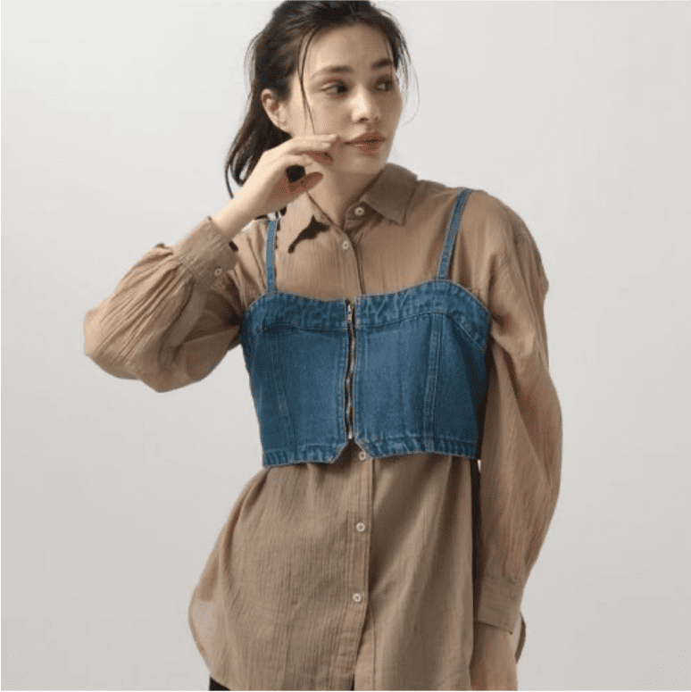 コットンシアーシャツ（レディス）