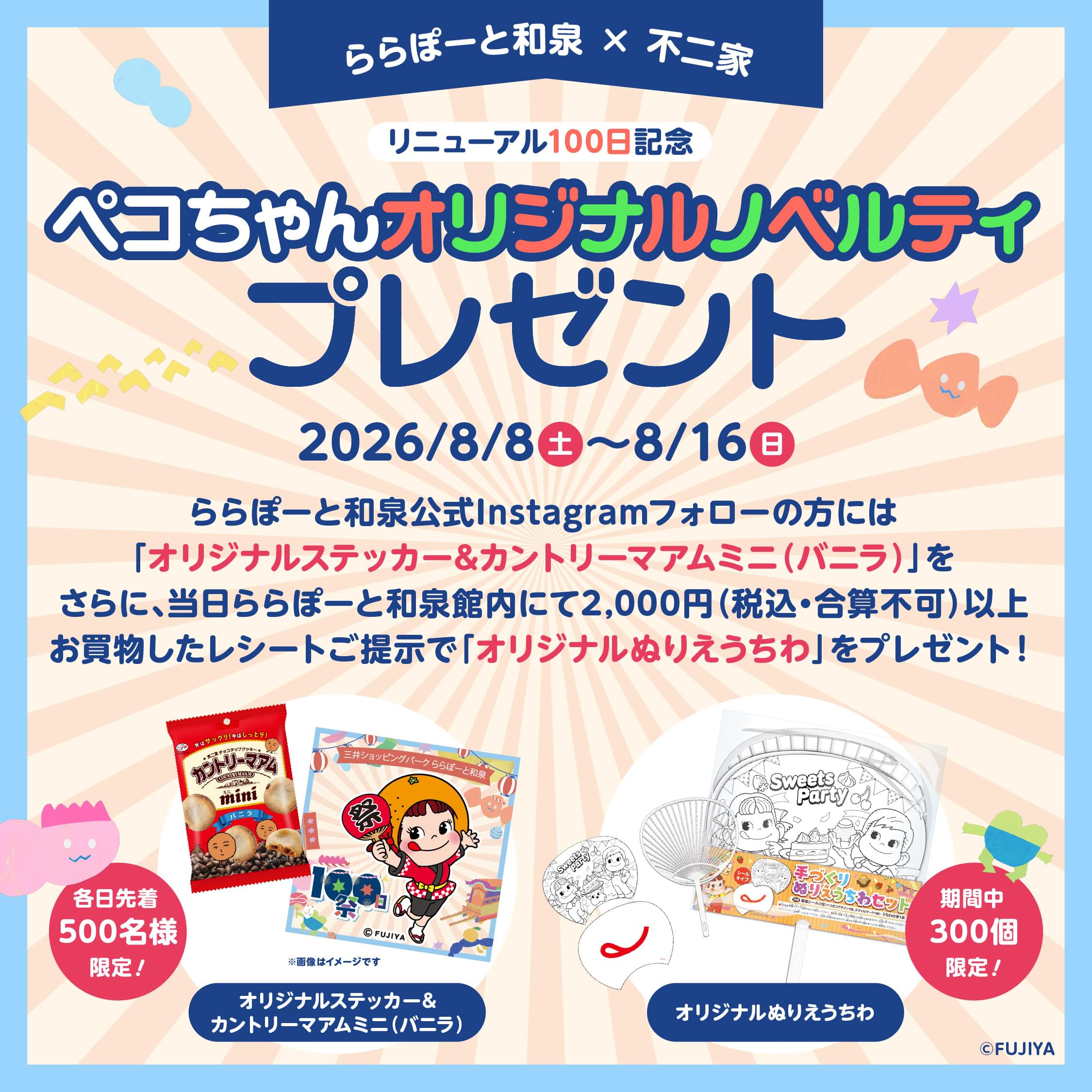 不二家 ペコちゃんオリジナルノベルティプレゼント！