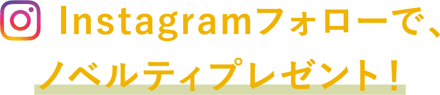 Instagramフォローで、ノベルティプレゼント