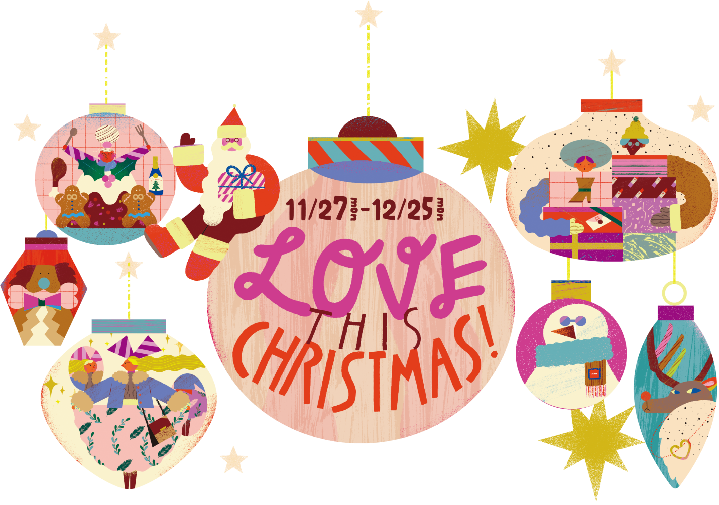 LOVE THIS CHRISTMAS わくわく ゆくと、どきどきと、クリスマス1年間頑張ったご褒美ファッション＆ビューティ大切な人への贈り物ギフトディスプレイ