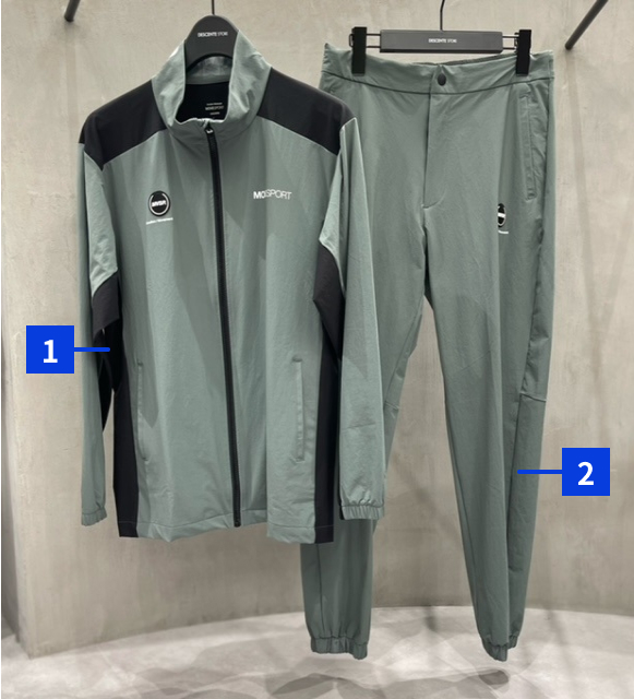 スタンドカラーロゴ ジャケット ジョガーパンツ