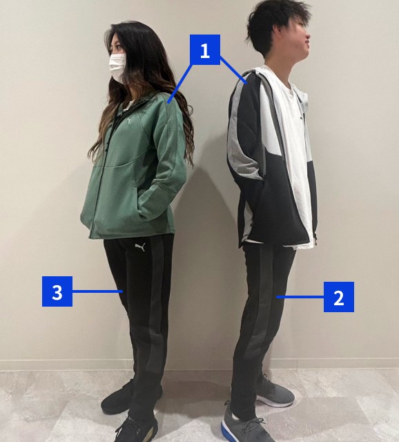 エヴォストライプフルジップフーディーエヴォストライプパンツ