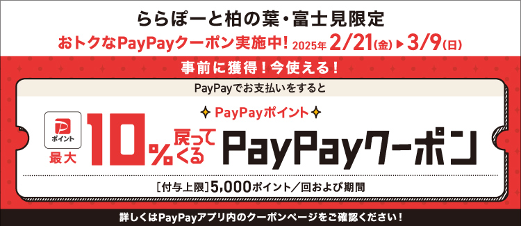 PayPayでお支払いをするとPayPayポイント最大10%戻ってくるクーポン