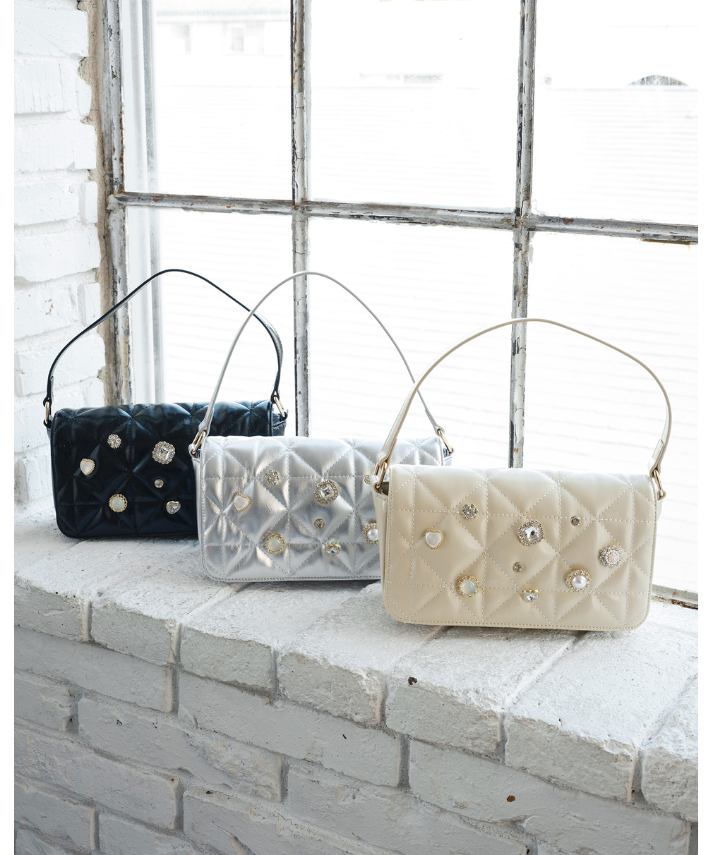 新品未使用❣️タグ付き　BEAMS SERPUI パーティーバッグ　2WAY チャーム付きキルティング2WAYバッグ（ハンドバッグ） | Ober