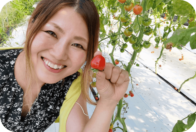 福島県磐梯町のトマト農園でトマト狩り。桃と合わせてカッペリーニづくりも。