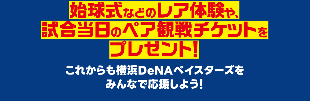 始球式などのレア体験や、試合当日のペア観戦チケットをプレゼント！