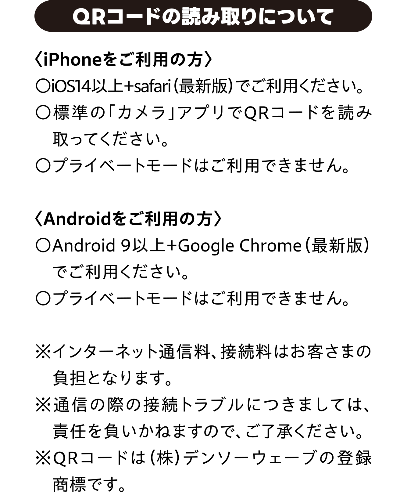 QRコードの読み取りについて