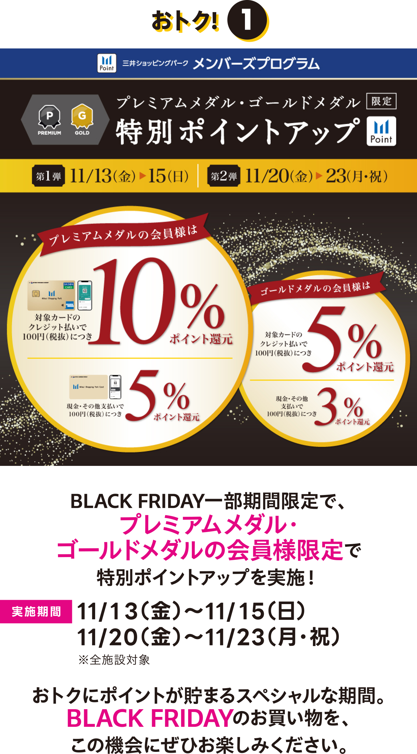 おトク！１　特別ポイントアップ