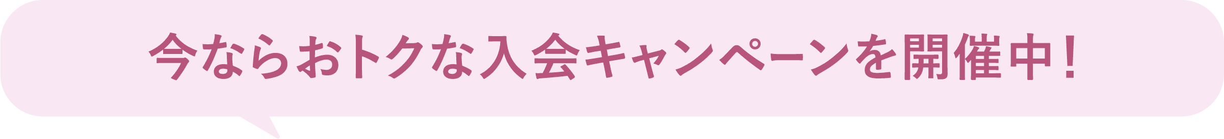 今ならおトクな入会キャンペーンを開催中！