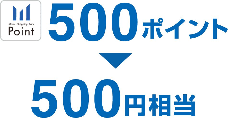 500ポイント→500円相当