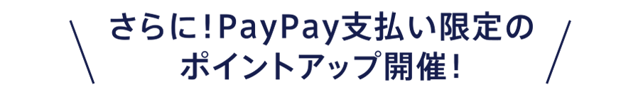 さらに！PayPay支払い限定のポイントアップ開催！