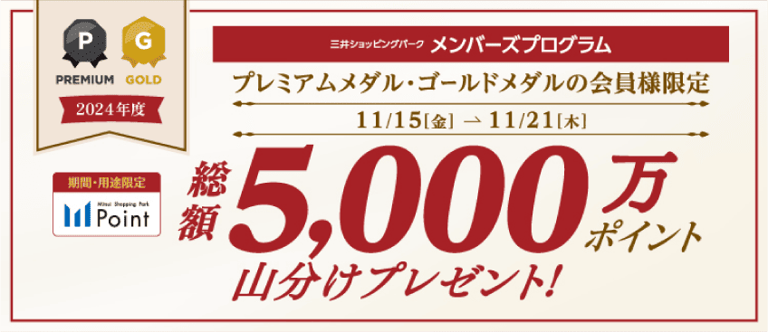 総額5,000万ポイント山分けプレゼント！