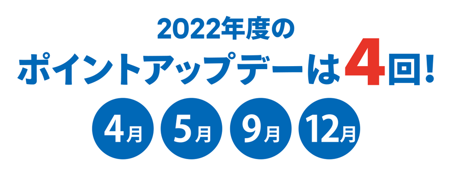 2022年度のポイントアップデーは4回！