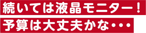 続いては液晶モニター！予算は大丈夫かな・・・