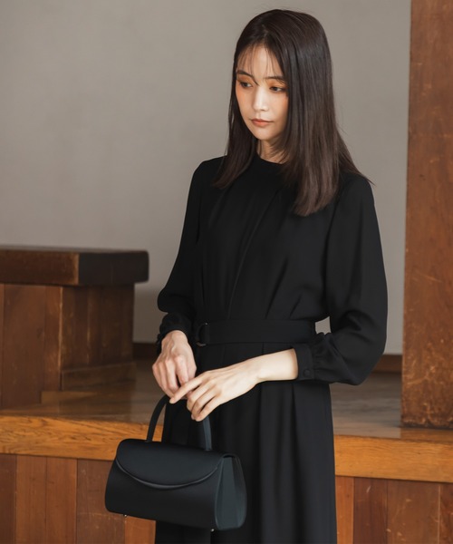 美品 ハナエモリ ブラックフォーマル ノーカラージャケット ロング丈 喪服 ブラックフォーマル レディース ジャケット 日本製 礼服