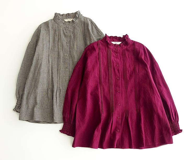 Cross × Linenピンタックブラウス各種