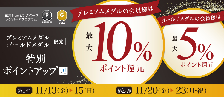 【プレミアムメダル・ゴールドメダル会員限定】特別ポイントアップキャンペーン開催！