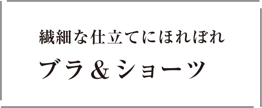 繊細な仕立てにほれぼれ ブラ＆ショーツ