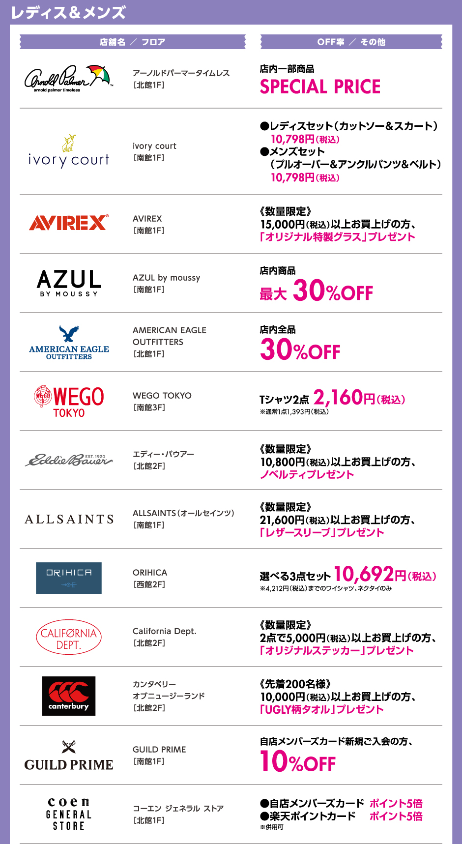 レディス＆メンズ