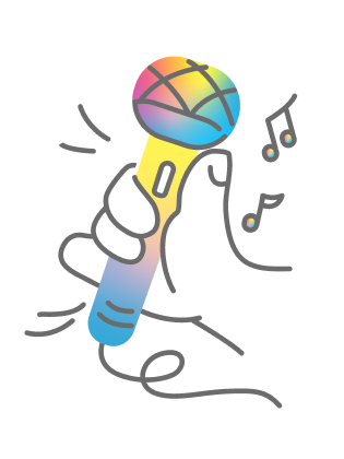 마이크와 손의 그림