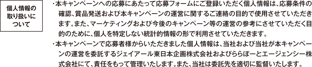 個人情報の取り扱いについて