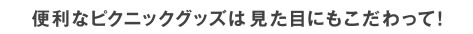 便利なピクニックグッズは見た目にもこだわって