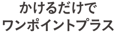 かけるだけでワンポイントプラス