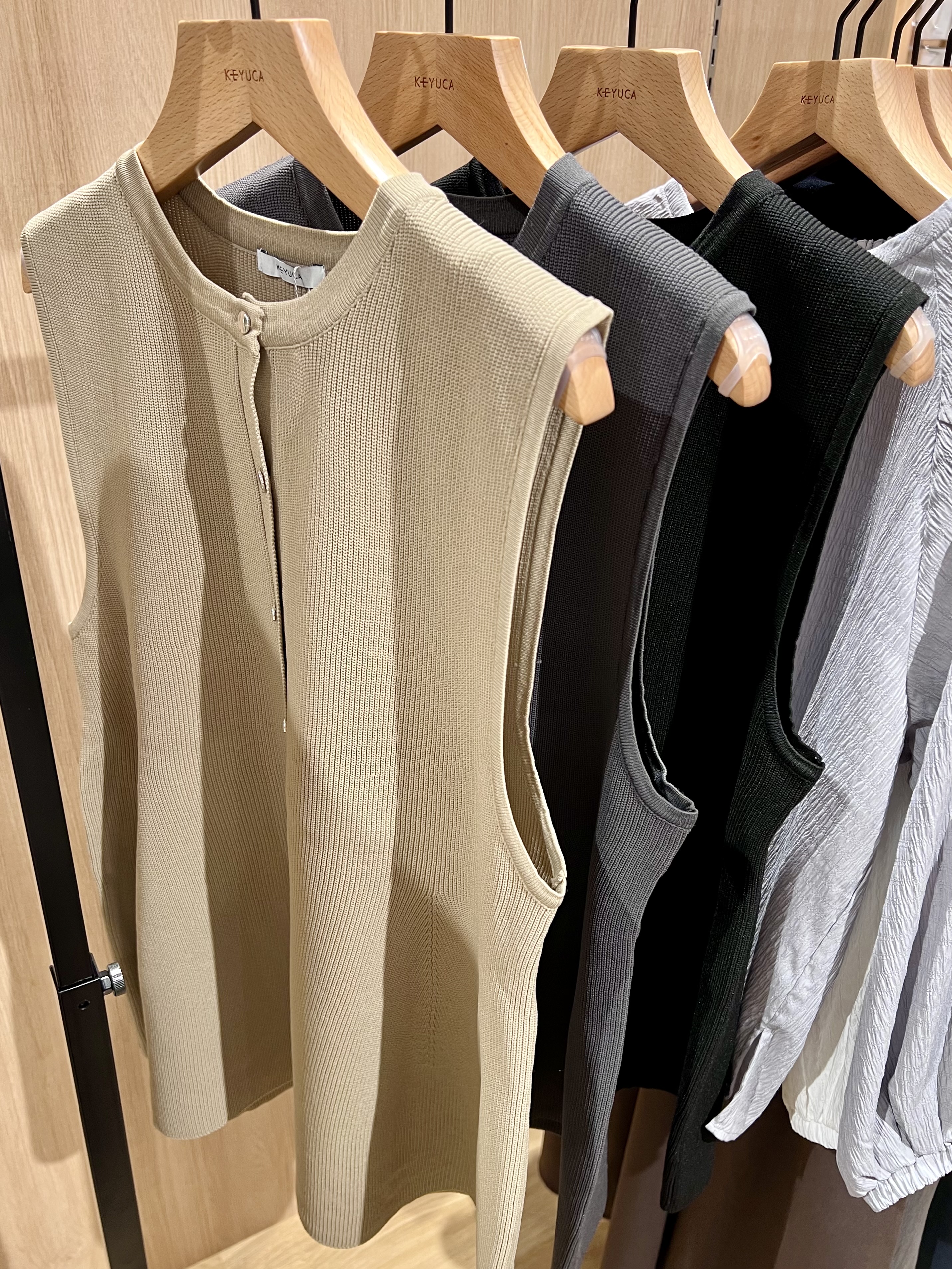 A soft, peplum knit vest with a three-dimensional feel