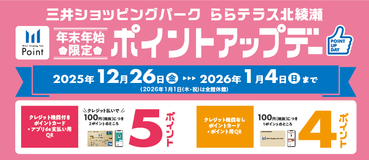 年末年始ポイントアップ